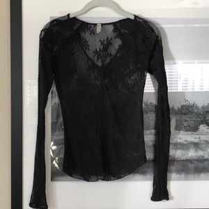 Free people lace top with finger holes S